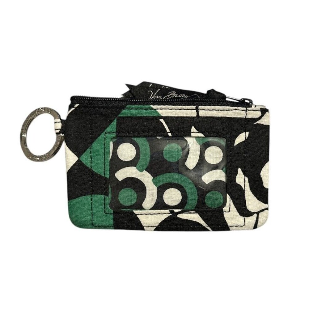 Vera‎ Bradley Zip ID Case Pouch Mini Wallet Key Ring Coin Imperial Rose NWOT